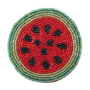 Fabriqué à la main blanc pour perlé rond hôtel table dessus dessous de verre inde à la main tasse à thé sous-verre avec perles vertes boîte emballée - Product Image 6