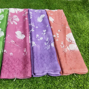 Sari en georgette premium Sunshine avec chemisier, tenue de soirée de créateur, sari ethnique léger imprimé, fournisseur en gros - Product Image 1