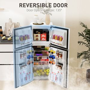 Frigorifero Compatto Bianco da 4 Cu Ft con Porta Reversibile e Congelatore, Frigorifero di Piccole Dimensioni da 4 Cu Ft - Product Image 6