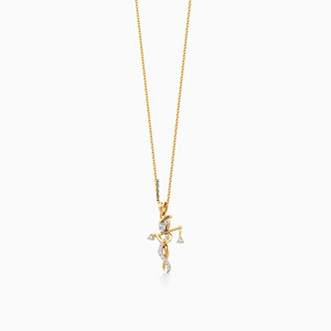 Collier pendentif en diamant cultivé en laboratoire pour femme, motif couple dansant, or 10K-18K plaqué rhodium, bijoux fins romantiques - Product Image 3