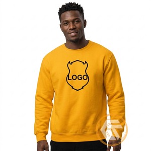 GREEK TREASURES Sweat-shirt en molleton à col rond pour homme, coupe classique, couleur unie, logo imprimé sur le devant, vêtement décontracté d'hiver, 100% coton - Product Image 1