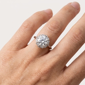 Platinum Women's round Cut <b>Diamond</b> Engagement <b>Ring</b> PT950 Classic Style IGI Certyfied <b>diamond</b> <b>Ring</b> - Product Image 4