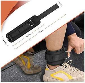 2 Correas de Tobillo Ajustables de Neopreno, Protección Profesional para Máquinas de Cable, Acolchadas con Doble Anillo en D, Accesorio para Entrenamiento de Piernas en el Gimnasio - Product Image 3