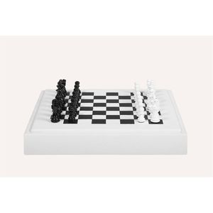 Jeu d'échecs en cuir de luxe, jeu de société professionnel haut de gamme, pièces d'échecs en bois modernes et minimalistes pour adultes, cadeau, jeu d'échecs - Product Image 1