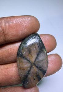 Colgante de Piedra Preciosa Natural de Chiastolita Marrón, Cabujón de Cristal Pulido, Chiastolita Natural para Joyería - Product Image 4