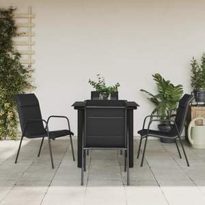 Ensemble de salle à manger de jardin noir anthracite - Product Image 1