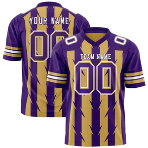 Maillot de football surdimensionné personnalisé OEM avec impression par transfert thermique, style rétro américain, 100 % polyester, sublimé, pour équipe - Product Image 5