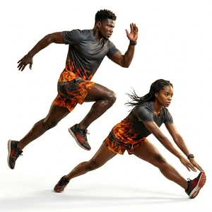 Digital Printed Autumn Set Men Short Sleeve T-<b>Shirt</b> Matching Shorts Unisex Polyester Shorts Sports Jersey Set Quick Dry - Product Image 6
