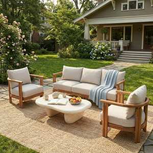 Conjunto de Sofás de Madera de Teca para Exteriores, Muebles Modernos para Patio, Jardín, Villa, Hotel, Balcón - Product Image 6