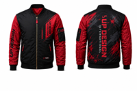 Blouson bomber pour homme, impression graphique personnalisée, coupe-vent léger, blouson varsity, poches zippées, respirant, écologique