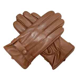 Gants de vélo en cuir, longueur poignet, thermiques, non doublés, décontractés, compatibles écran tactile, pour usage quotidien en hiver - Product Image 3