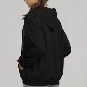 En stock: Sudadera con capucha brillante de diamantes de imitación para mujer, 100% algodón, 350 GSM, lista para enviar, pedido al por mayor. - Product Image 5