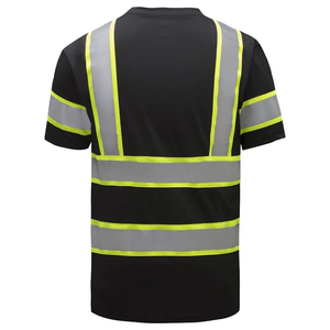 T-shirt de sécurité réfléchissant à manches courtes en coton, haute visibilité, pour le travail, avec logo personnalisé, vente en gros d'usine - Product Image 3