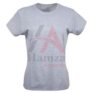 T-shirt solide de haute qualité femmes col rond 100% coton sur mesure respirant porter un t-shirt uni par Hamza Apparels - Product Image 1