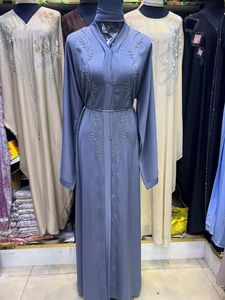 Best Selling <b>Abaya</b> Modest Dubai Beaded Sequined Long Sleeve <b>Abaya</b> Muslim Traditional Handmade <b>Wedding</b> Women Breathable V Neck - Product Image 4