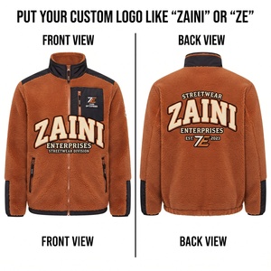 เสื้อแจ็คเก็ตขนแกะโพลาร์ 240 GSM ผ้าพลัฌนุ่มสำหรับแผงไหล่สีน้ำตาลดำ โลโก้สั่งทำได้ กันน้ำ ระบายอากาศได้ดี เหมาะสำหรับผู้ชายวิ่ง - Product Image 1