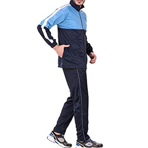 Survêtement Homme Color Block Manches Longues Demi-Zip Sportif Respirant Polyester Coton Automne Coupe Droite Avec Poches Latérales - Product Image 1