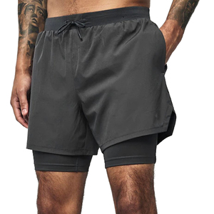 2 In 1 Shorts Double <b>Layers</b> Customized Shorts Summer Workout Shorts Hot Selling Trendy Fashion Shorts Swimming OEM Shorts - Product Image 1
