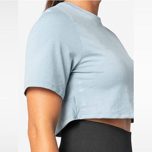 Ropa Deportiva Ligera para Mujer, 100% Algodón, para Gimnasio y Entrenamiento, Corte Ajustado, Transpirable, Cuello en V, Secado Rápido, Verano - Product Image 6