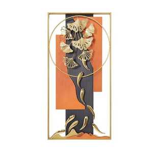 Arte de Pared de Hoja de Ginkgo Metálica de Lujo, Decoración Botánica Moderna para Pared, Panel Decorativo Colgante para Sala de Estar, Hotel, Oficina, Hogar - Product Image 2