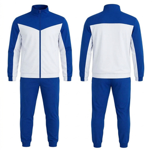 Conjunto Deportivo Unisex en Blanco y Negro con Bloques de Color, Cierre de Cremallera en Manga Larga, Transpirable, de Poliéster, Corte Regular para Otoño - Product Image 4