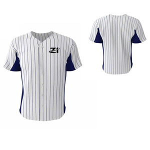 <b>Blue</b> Color Baseball Jersey 100% Polyester Sports <b>Top</b> V-Neck Slight Stretch Fabric, Four Seasons Sports Team Wear Jersey - Product Image 4