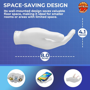 White <b>colour</b> Left and Right Small Ball Holder Wall Mounted Ball Holder Hand Sculptured Small Balls Wall rack Display - Product Image 6