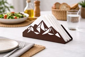 Porta Servilletas Metálico con Diseño de Montaña – Decoración Rústica para Mesa - Product Image 6