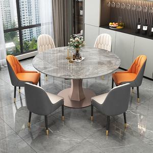 Table à manger rectangulaire contemporaine de luxe, aspect marbre, personnalisée, 4 places, base sculpturale, design de mobilier haut de gamme - Product Image 2