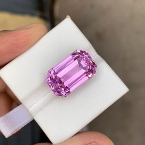 Piedra de Kunzita Natural con Corte Esmeralda, Gema Rosa Suelta, Facetada, Calidad Premium, para Joyería, Piedra Preciosa - Product Image 5