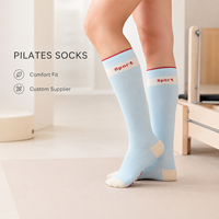 Chaussettes de Pilates personnalisées à bout ouvert avec grip antidérapant, semelle souple et tissu extensible pour studio de Pilates, entraînement, danse et fitness