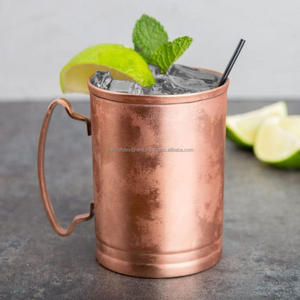 Excelentes tazas de cerveza Bar y hoteles Uso de bebida Taza de cobre más pura con mango de latón Vasos Tazas fantásticas con logotipo - Product Image 4