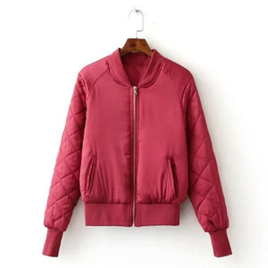 Chaqueta Bomber de Satén Personalizada para Mujer, Chaqueta Varsity con Logotipo Bordado al por Mayor, Chaqueta Ligera con Cierre, Ropa Exterior de Moda - Product Image 6