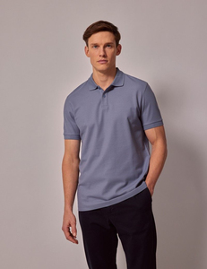 Polo de Algodón Azul Marino para Hombre, Manga Corta, Corte Regular, Color Sólido Informal, Tejido de Punto Transpirable - Product Image 4