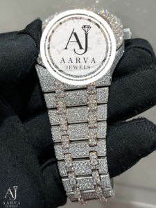 AARVA JEWELS นาฬิกาสแตนเลสสตีลหรูหรา 41 มม. แบบกลม อนาล็อก ควอตซ์ กันน้ำ 10 บาร์ ผู้ชายผู้หญิงแฟชั่น - Product Image 6