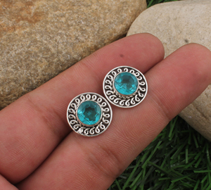 Boucles d'oreilles pendantes en topaze bleue naturelle, argent sterling 925, forme goutte d'eau, bijoux délicats de luxe pour les occasions de fête et de cadeaux - Product Image 3