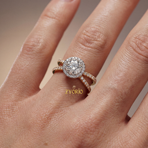 925 Silver Lab Grown Diamond VVS2 Clarity Brilliant Cut Halo Engagement <b>Ring</b> <b>Split</b> Shank Pave Set Bridal Wedding Party 1 CT - Product Image 4