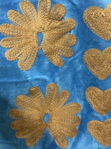 <b>Women</b> <b>Velvet</b> Embroidered Jacket Mandarin Collar Heart Pattern Cotton Zip Up <b>Coat</b> - Product Image 6