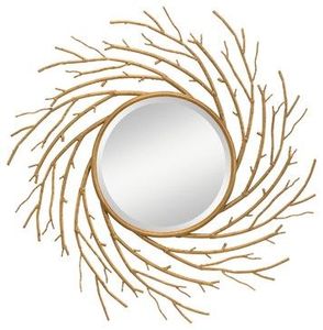 Antique <b>Framed</b> Iron Metal Round Shape Gold Finish Decorative Wall <b>Mirror</b> Crafts Wholesale Home Wall Arts - Product Image 3