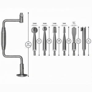 Juego de 7 piezas de instrumental Dermispro: Taladro manual, brocas, extensión de taladro plano, kit quirúrgico de corte de huesos de acero inoxidable CE - Product Image 4