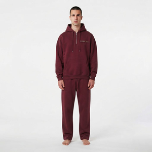 Ensemble de survêtement pour homme Hawk Eye Sports, couleur ardoise, avec sweat à capuche zippé et pantalon de survêtement, en coton respirant, coupe oversize - Product Image 1