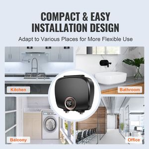 Scaldabagno Elettrico Istantaneo Senza Serbatoio 7KW, Boiler per Lavello con Display Digitale della Temperatura, Facile Installazione, 240V 6000W - Product Image 3
