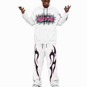 Trendy Graphic <b>Fleece</b> Hoodie Regular Fit Heavyweight Cotton Breathable Streetwear Vintage Washed Printed Custom <b>Sweatshirt</b> Men - Product Image 2