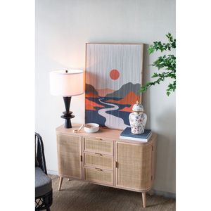 D15x26.7 <b>Black</b> Aluminum <b>Table</b> <b>Lamp</b> with White Drum <b>Shade</b> Assembly Required Two Varying Round Accents - Product Image 6