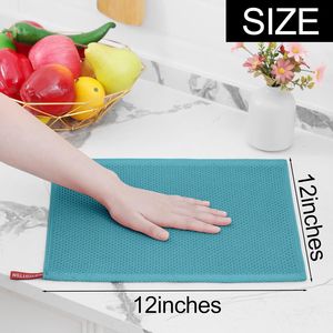 Panni da Cucina Ultra Morbidi in 100% Cotone a Nido d'Ape, Asciugatura Rapida, 30x30 cm, Confezione da 6, Blu Lago - Product Image 3