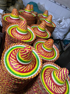 Wholesale Export Mexican Sombrero Big Brim for All Ages <b>Straw</b> <b>Hats</b> Festival Cosplay Colorful Customized Logo Strap from Vietnam - Product Image 5