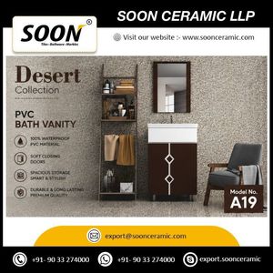 Modern Floor Standing Bathroom Vanity With Ceramic Basin And Framed <b>Mirror</b> 30 In Width White PVC Cabinet With Drawers - Product Image 5