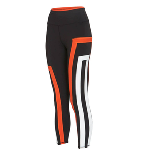 Leggings de Cintura Alta para Mujer, Diseño Deportivo a Rayas, Color Negro, Azul y Blanco, Tejido Elástico y Transpirable para Yoga y Gimnasio - Product Image 5