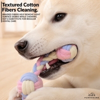 Collection de jouets à mâcher pour chien en coton 100% pastel, 7 modèles