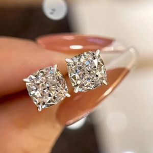 Pendientes de Plata de Ley 925 con Diseño Elegante, Corte Cojín, con Diamantes Moissanite, Joyería Fina de Diamantes para Mujer, de Proveedor Indio - Product Image 5